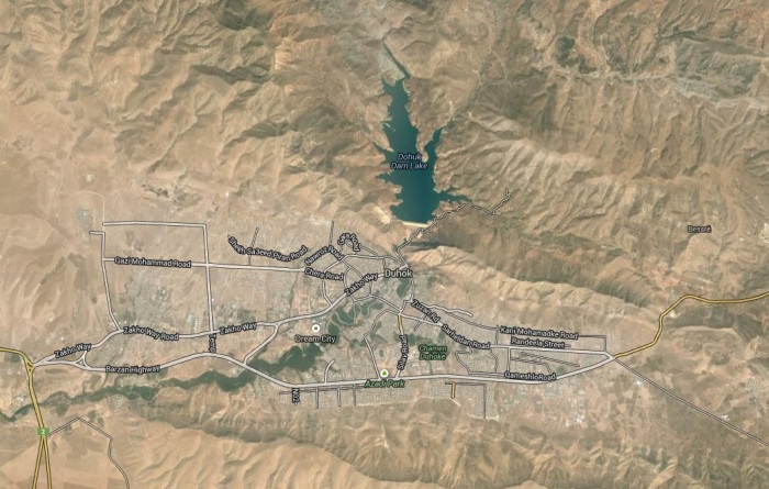 Duhok City with Google Satellite imagery